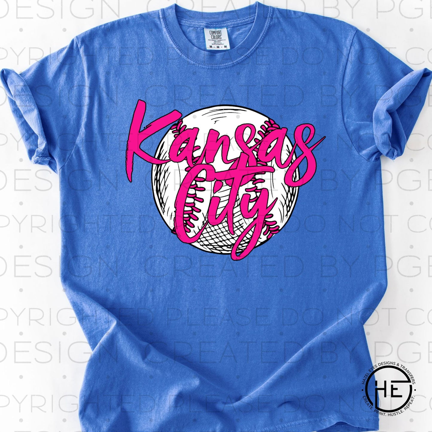 Kansas City Pink Baseball- DTF Transfer