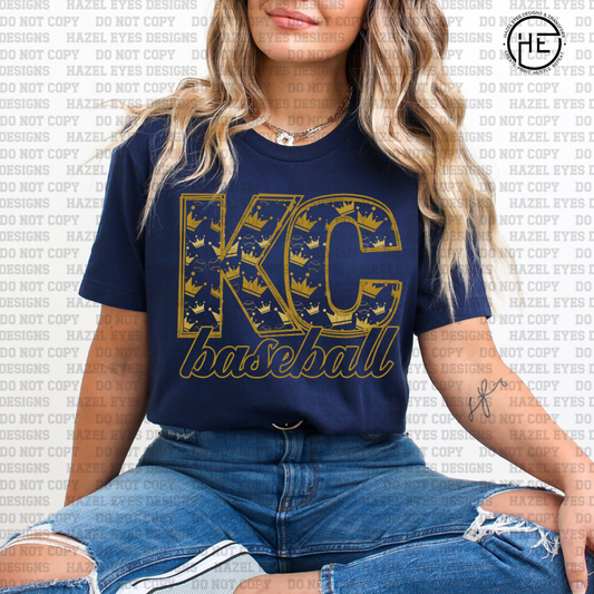 KC Baseball Gold Script DTF Transfer