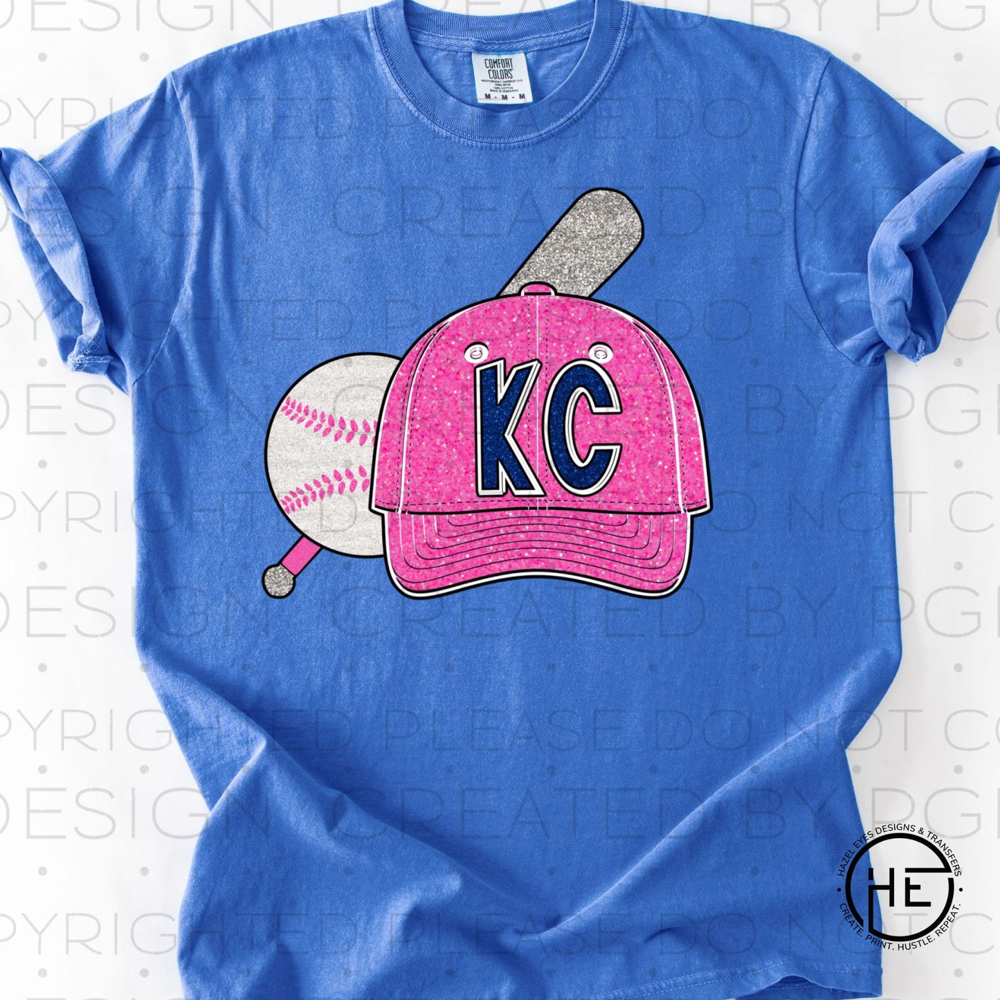 KC Pink Baseball Cap- DTF Transfer