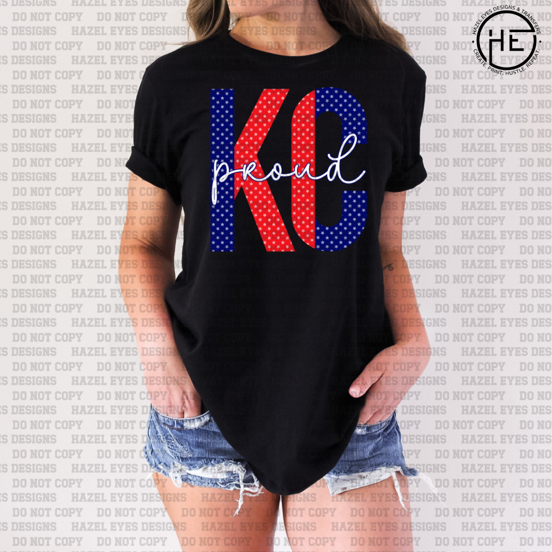 KC Pride Blue and Red Dots DTF Transfer