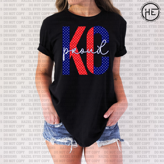 KC Pride Blue and Red Dots DTF Transfer