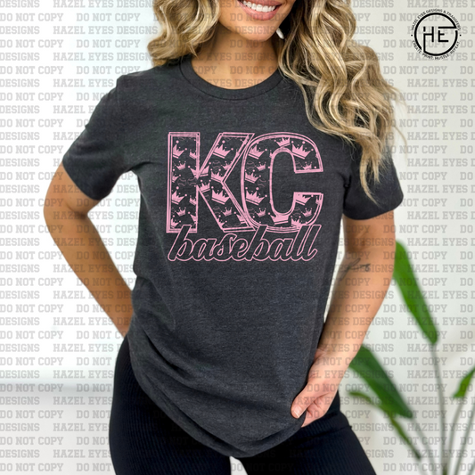 KC Baseball Pink Script DTF Transfer