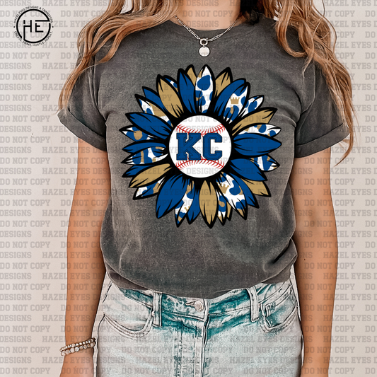 KC Baseball Sunflower DTF Transfer