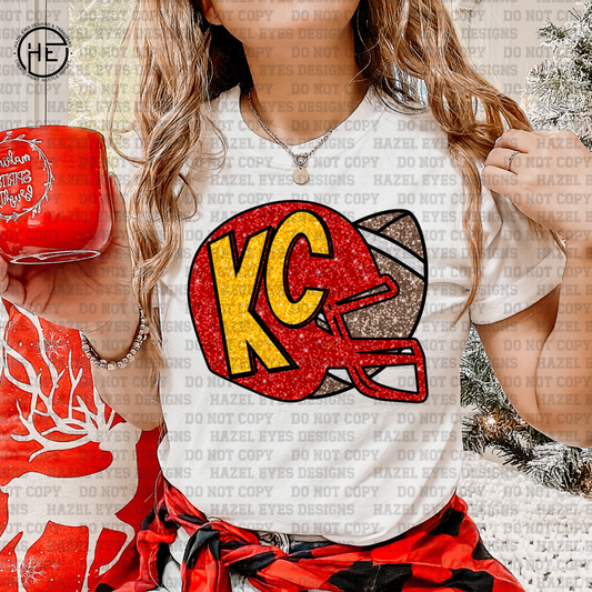 Sequin Glitter KC Helmet DTF Transfer