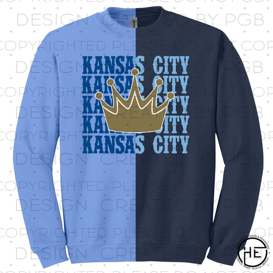 Kansas City Dark Light Split Crown-DTF Transfer