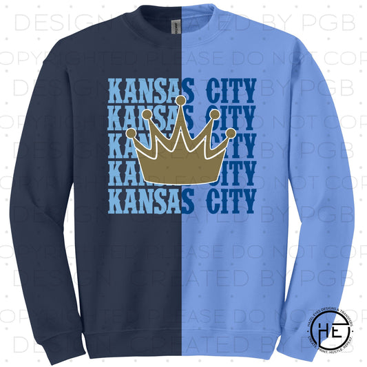 Kansas City Light Dark Split Crown-DTF Transfer