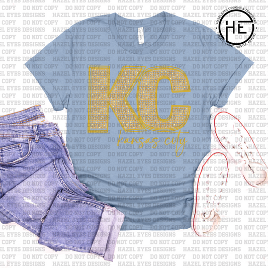 KC Yellow Rhinestones DTF Transfer