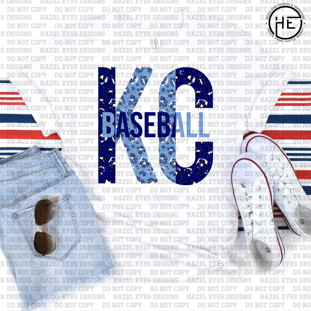 KC Baseball Leopard DTF Transfer