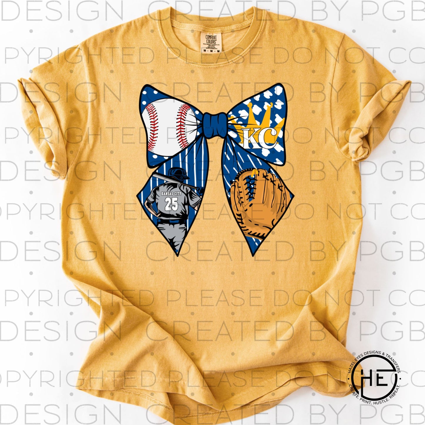 Royals Dark Blue Collage Bow- DTF Transfer