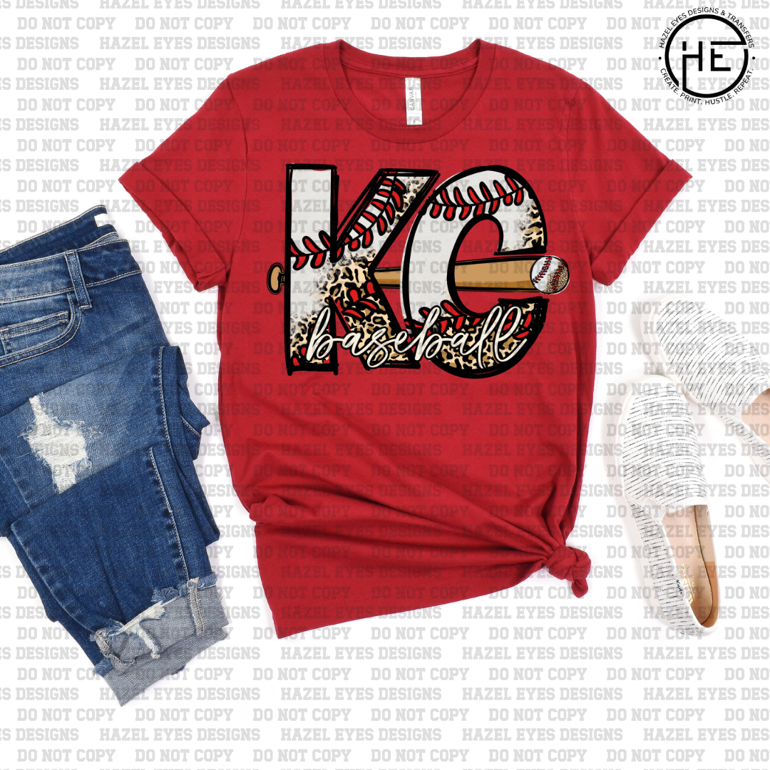 KC Baseball Font DTF Transfer