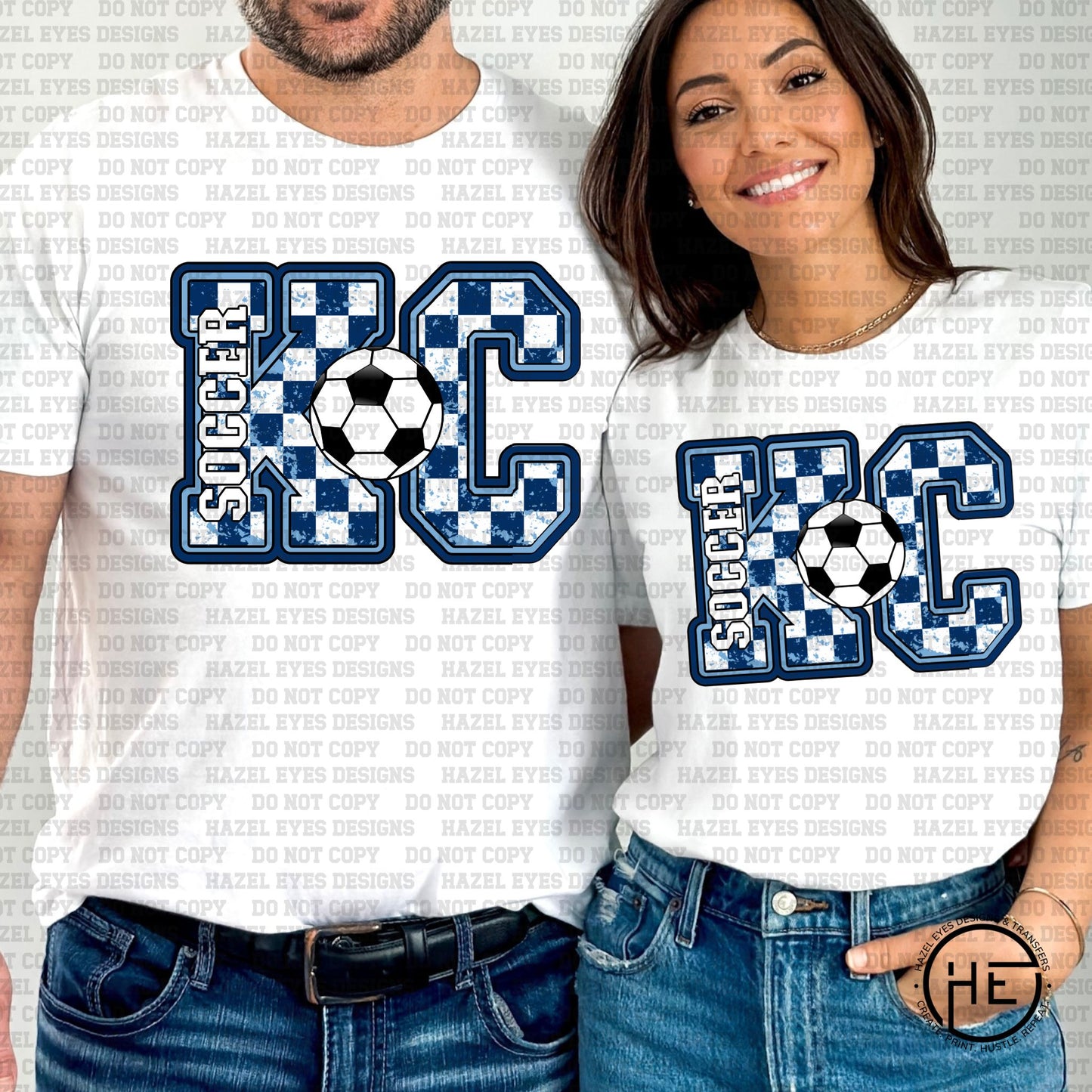 KC Soccer Checker Sporting- DTF Transfer