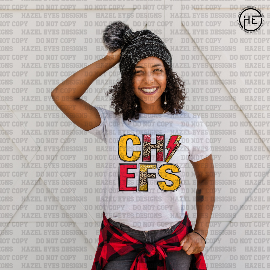 Chiefs Leopard Bolt DTF Transfer – Hazel Eyes Designs