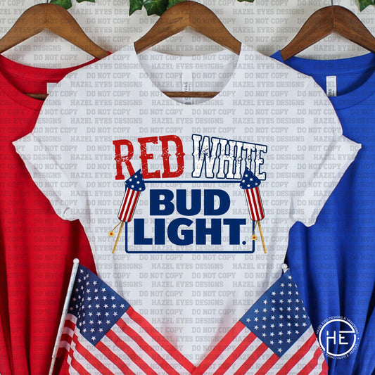 Red White & Bud Light - DTF Transfer