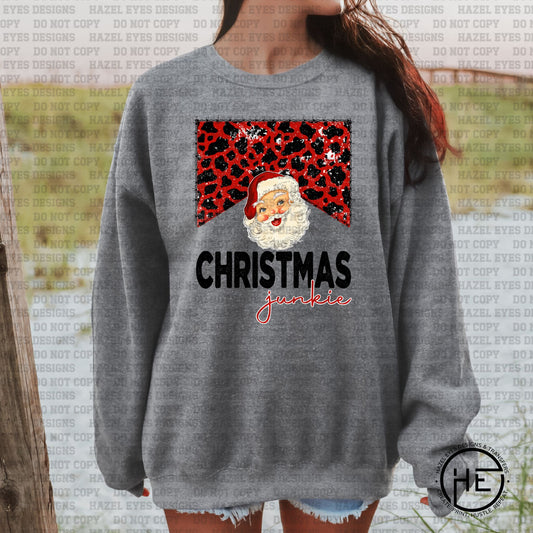 Christmas Junkie Red Cow Print- DTF Transfer