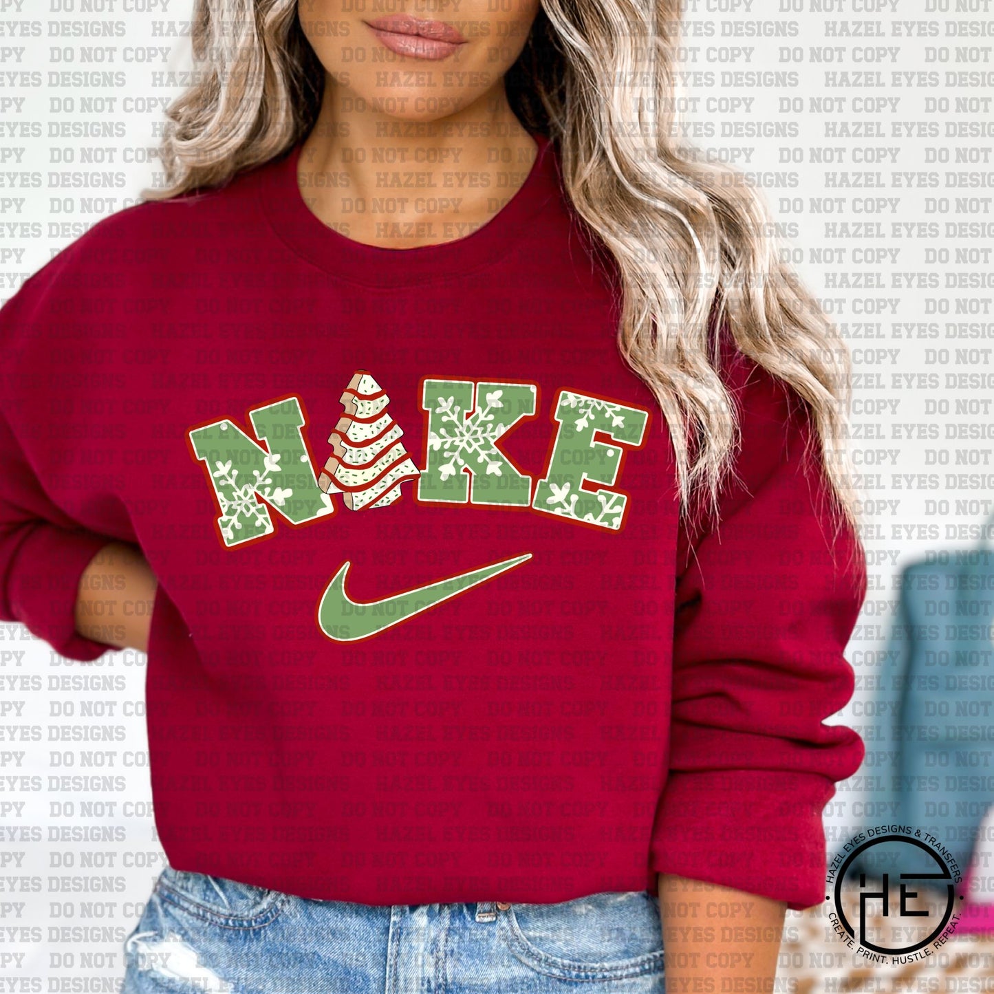 Christmas Tree Cake Nike- DTF Transfer