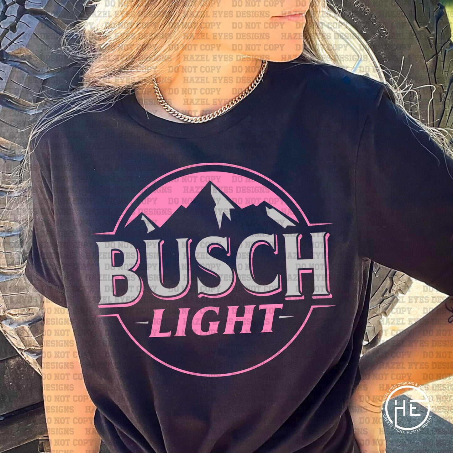 Pink & Gray Busch Light - DTF Transfer